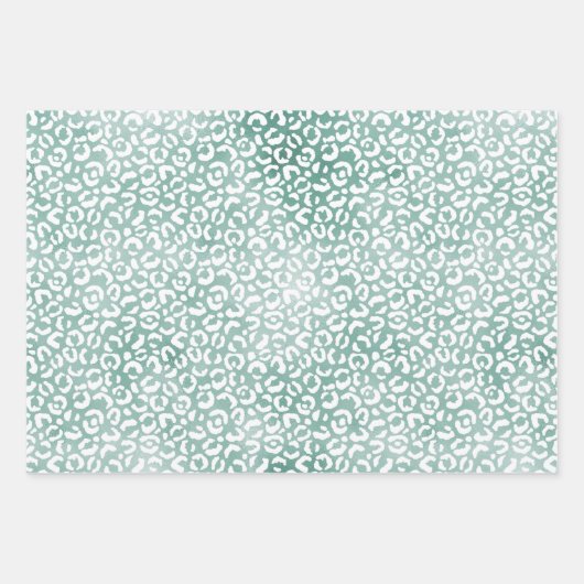 Mint Glam Glitzer Glitz Geschenkpapier Set (Vorderseite 3)