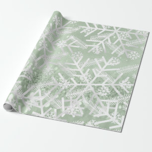 Mint Glam Glitzer Weihnachtsfeiertage Snowflake Jo Geschenkpapier