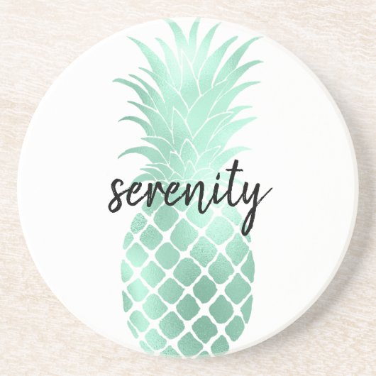 Mint Glam Glitzy Pineaple Getränkeuntersetzer (Vorne)