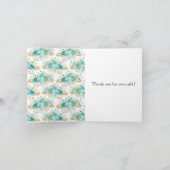 Mint Glam Gold Floral Vielen Dank Dankeskarte (Innenseite)