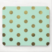 Mint Glam Imitats Gold Polka Dots Mousepad (Vorne)