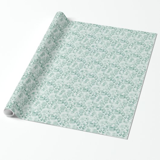 Mint Glam Leopard Print Geschenkpapier (Ungerollt)