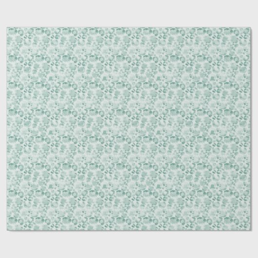 Mint Glam Leopard Print Geschenkpapier (Flach)