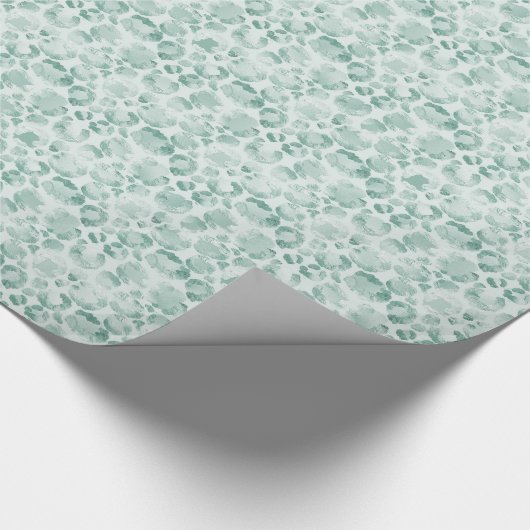 Mint Glam Leopard Print Geschenkpapier (Ecke)