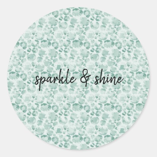 Mint Glam Leopard Print Runder Aufkleber (Vorderseite)