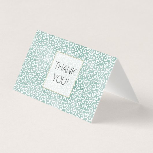 Mint Glam Leopard Print Vielen Dank (Vorderseite)