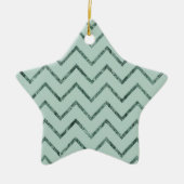 Mint Glam Zickzack Zigzag Streifen Keramik Ornament (Vorne)