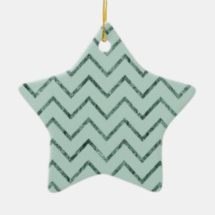 Mint Glam Zickzack Zigzag Streifen Keramik Ornament
