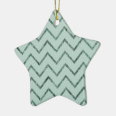 Mint Glam Zickzack Zigzag Streifen Keramik Ornament (Links)