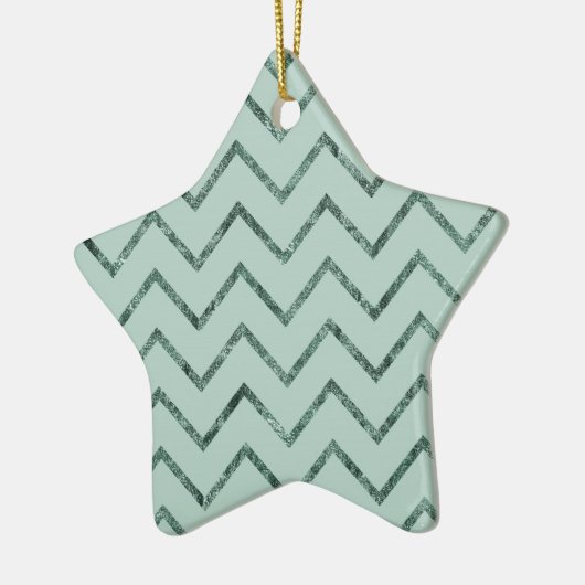 Mint Glam Zickzack Zigzag Streifen Keramik Ornament (Links)