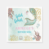 Mint Glitter Mermaid tail under the sea Serviette (Vorderseite)