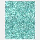 Mint Glitz Glitzer Fleecedecke (Vorderseite)