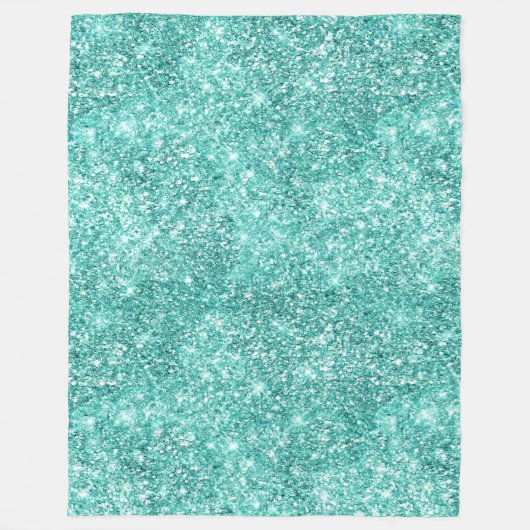 Mint Glitz Glitzer Fleecedecke (Vorderseite)
