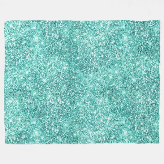 Mint Glitz Glitzer Fleecedecke (Vorderseite (Horizontal))