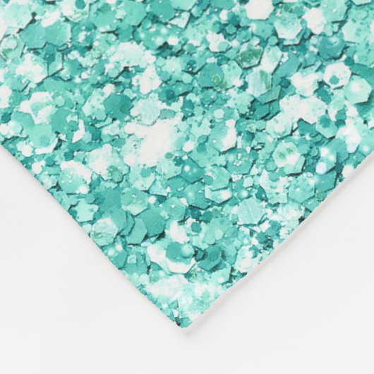 Mint Glitz Glitzer Fleecedecke (Ecke)