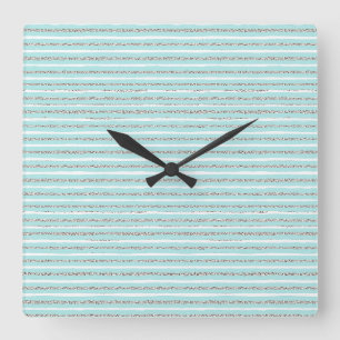 Mint-Glitzer-Effekt Stripmuster Quadratische Wanduhr
