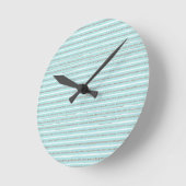 Mint-Glitzer-Effekt Stripmuster Runde Wanduhr (Winkel)