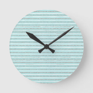 Mint-Glitzer-Effekt Stripmuster Runde Wanduhr