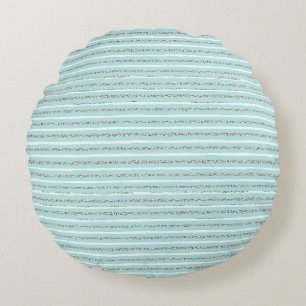 Mint-Glitzer-Effekt Stripmuster Rundes Kissen