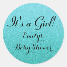 Mint Glitzer Es ist Girl Baby Duwer Fevor Sticker