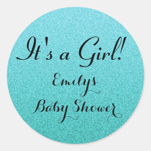 Mint Glitzer Es ist Girl Baby Duwer Fevor Sticker (Vorderseite)
