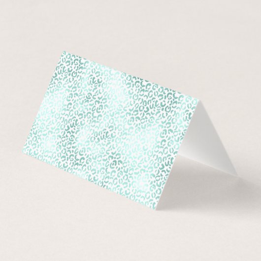 Mint Glitzer Glam Leopard Print Vielen Dank (Rückseite)