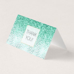 Mint Glitzer Glam Leopard Print Vielen Dank