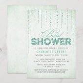Mint Glitzer Look Bridal Dusche Einladung (Vorne/Hinten)
