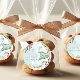 Mint Glitzer Meerjungfrauenschwanz Danke Runder Aufkleber