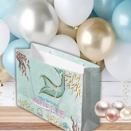 Mint Glitzer Meerjungfrauenschwanz unter dem Meer Große Geschenktüte