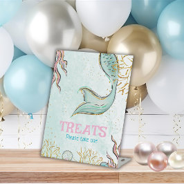 Mint Glitzer Meerjungfrauenschwanz unter dem Meer Sockelschild