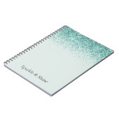 Mint Glitzer Sparkle Notizblock (Linke Seite)