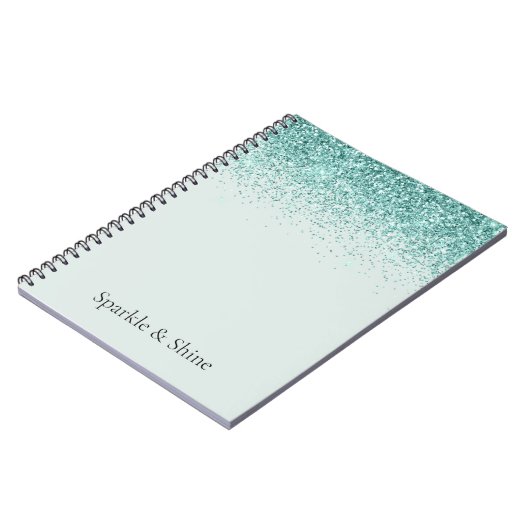 Mint Glitzer Sparkle Notizblock (Linke Seite)