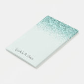 Mint Glitzer Sparkle Post-it Klebezettel (angewinkelt)