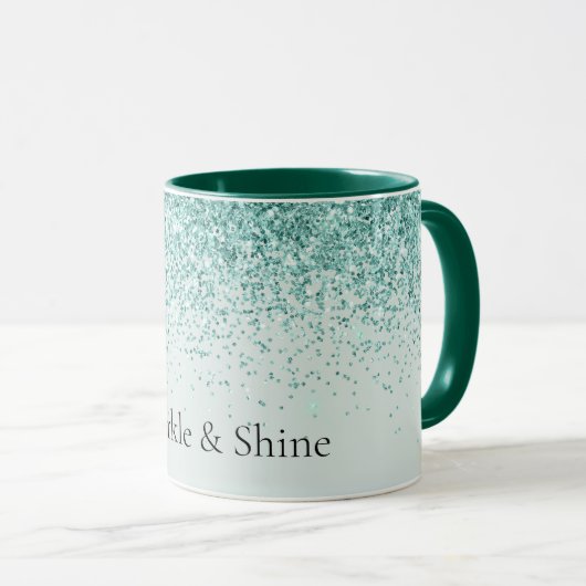 Mint Glitzer Sparkle Tasse (VorderseiteRechts)