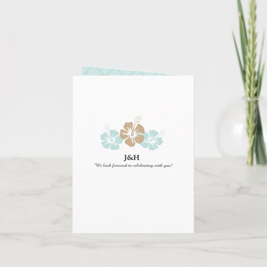 Mint Gold Bahamas Wedding Passport Einladung (Rückseite)