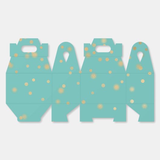 Mint Gold Confetti Geschenkschachtel (Ungeklappt)