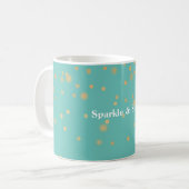 Mint Gold Confetti Kaffeetasse (Vorderseite Links)