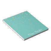 Mint Gold Confetti Notizblock (angewinkelt)