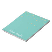 Mint Gold Confetti Notizblock (Rotiert)