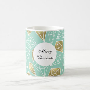Mint Gold Diamonds Weihnachten Kaffeetasse
