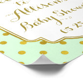 Mint Gold Dots benutzerdefiniertes Begrüßungszeich Poster (Ecke)