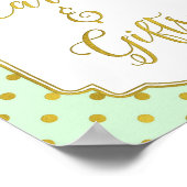 Mint Gold Dots Karten und Geschenke-Zeichen Poster (Ecke)
