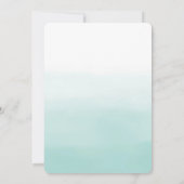 Mint Gold Dragonflies Ombre Wassercolor Einladung (Rückseite)