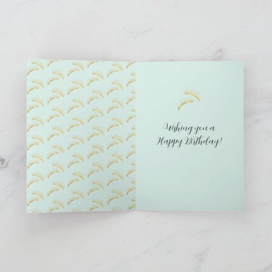 Mint Gold Eyelashes Karte (Innenseite)