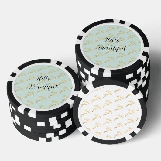 Mint Gold Eyelashes Pokerchips (Stapel)