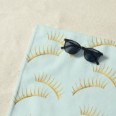 Mint Gold Eyelashes Strandtuch (Beispiel)