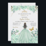 Mint Gold Floral Princess Butterfly Sweet 16 Einladung<br><div class="desc">Elegant Mint Gold Schmetterling Blumenprinzessin Butterfly Sweet 16 Einladung</div>