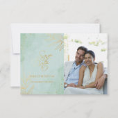 Mint & Gold Floral Wedding Save The Date (Vorderseite)