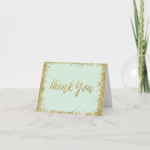 Mint Gold Glitter Danke